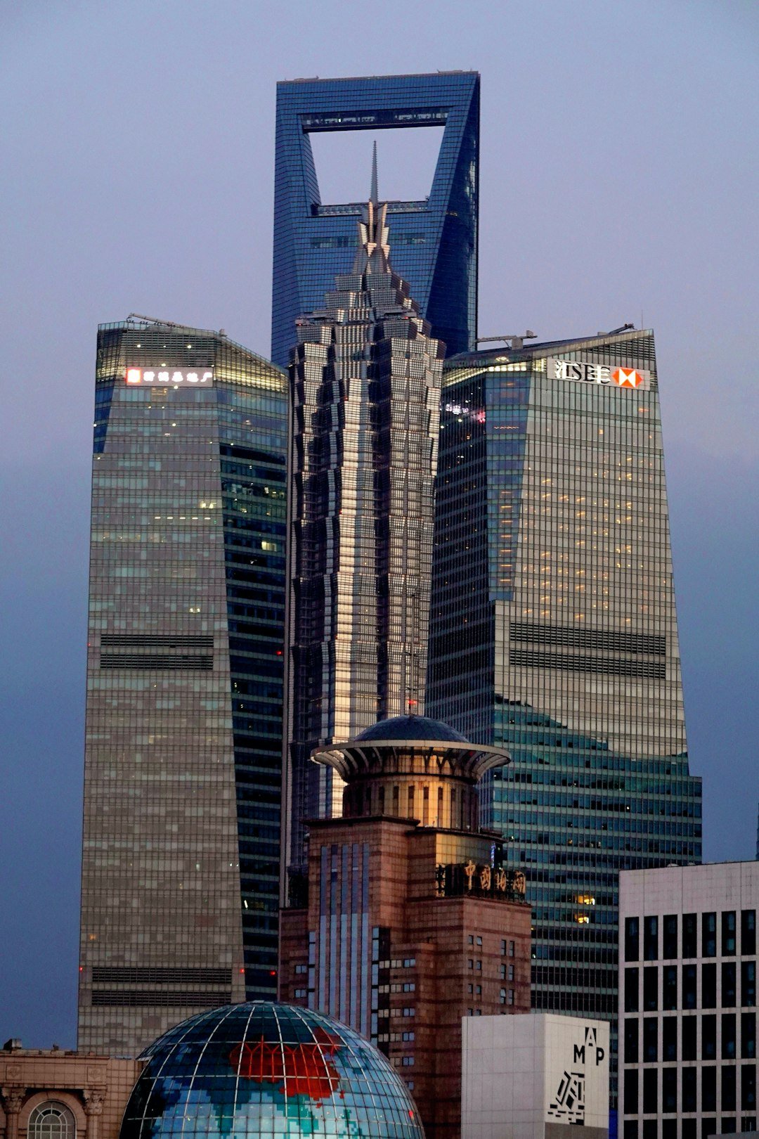 The mega towers in Pudong, Shanghai.