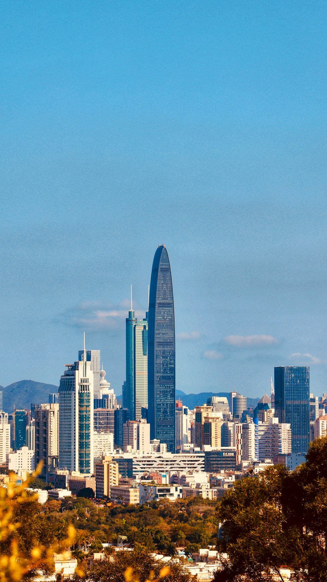Services KK100 building , view from peak of Lianhuashan park